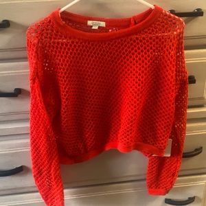 Red Knitted Crop Top